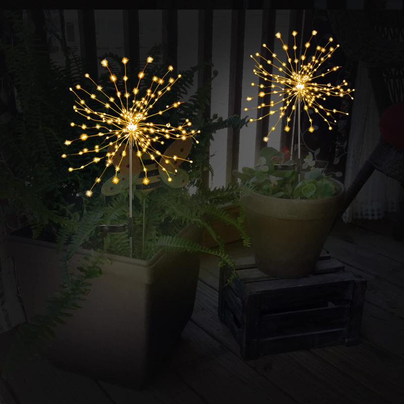Solar Fireworks Outdoor Courtyard Lights Waterproof Taraxacum Lights Garden Festival Decorative Color Lights Ground Inserted Lawn Lights