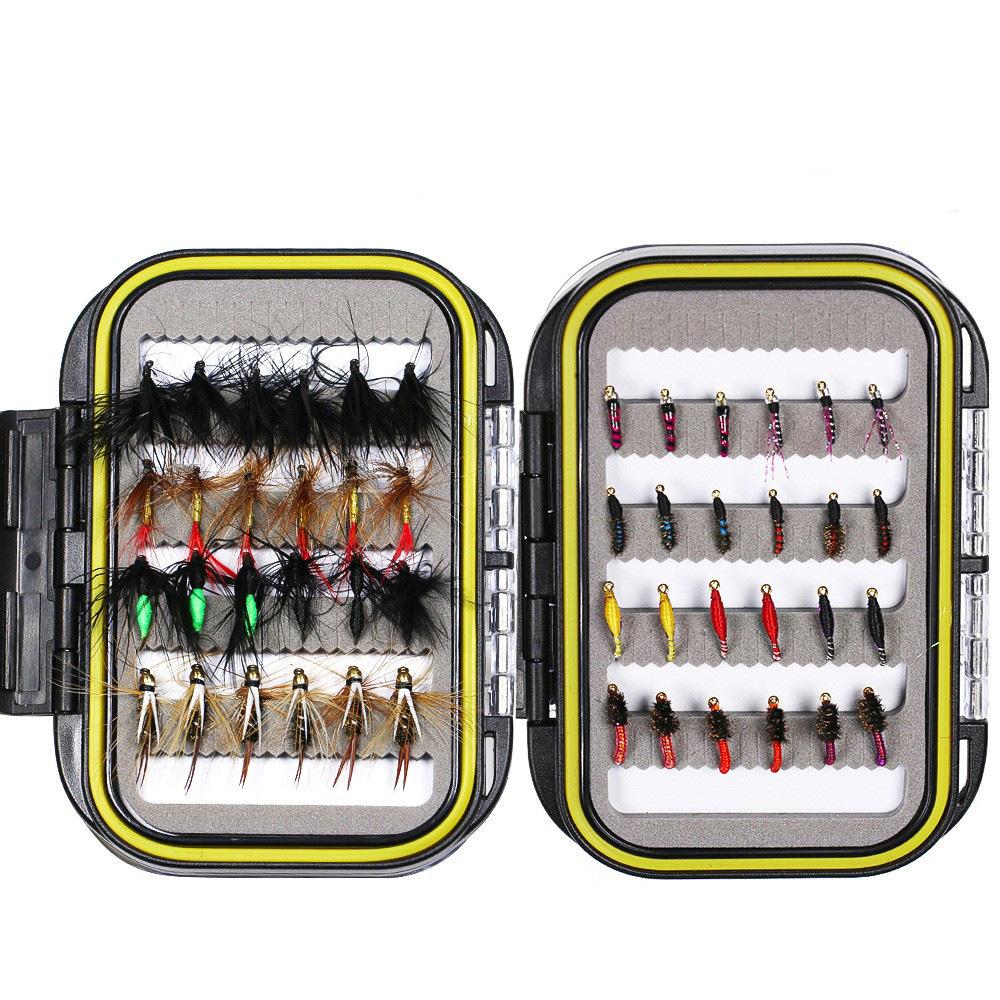 24/32/48/72/96 SZT. Pudełko na muchy do wędkarstwa muchowego Pojemnik na muchy Pudełko na jiggi Muchy suche mokre nimfy streamery Sztuczna przynęta Pesca Karpiowe Pstrągowe Akcesoria wędkarskie Pesca Pudełko na muchy