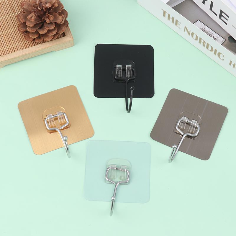 10Pcs Large Hooks Heavy Duty Waterproof Adhesive Wall Hooks Nail-Free Waterproof Wall Hooks For Kitchen Bathroom