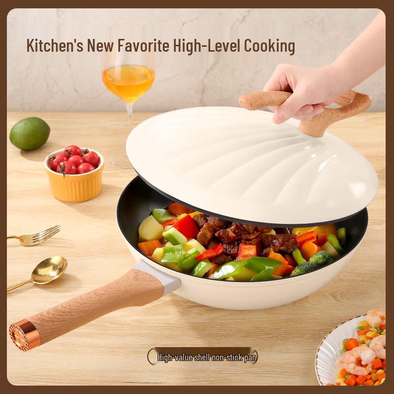 San Shu San Shen Shell-Design Non-stick Wok