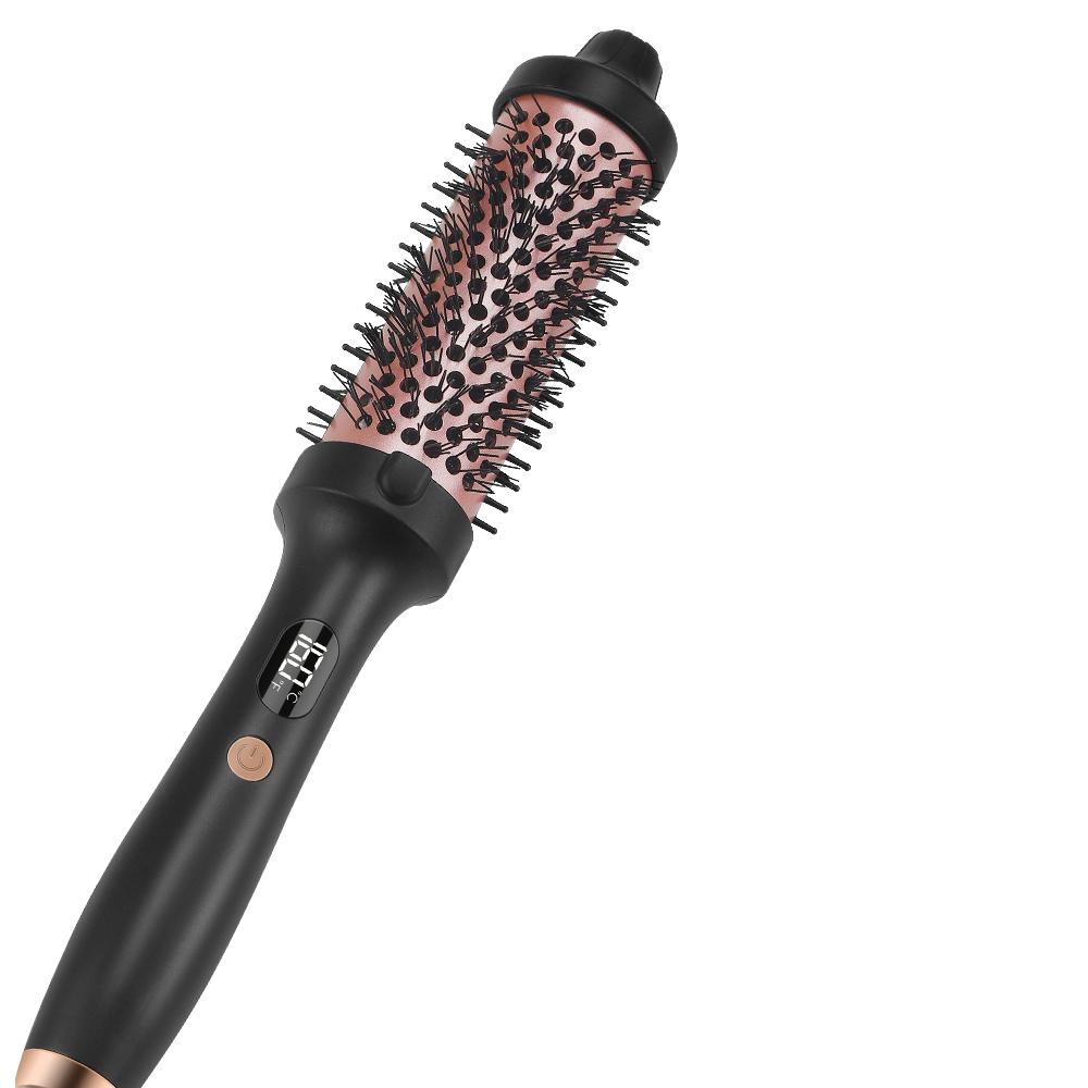 Professional Ceramic 2 in 1 Portable Hair Brush Comb LED Temp Display PTC Heater Fast Heating Straightener Comb for Women 110-240V&EU чёрный