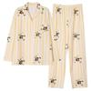2025 Women's Cotton Pajama Set: Long Sleeve Spring/Autumn Cardigan, Plus Size, Thin, Sweet Homewear.