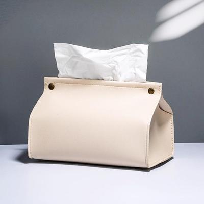 Sac à mouchoirs en cuir PU Porte-serviettes Boîte à mouchoirs pliable Salon Maison Bureau Étanche Anti-poussière Étui de rangement pour serviettes