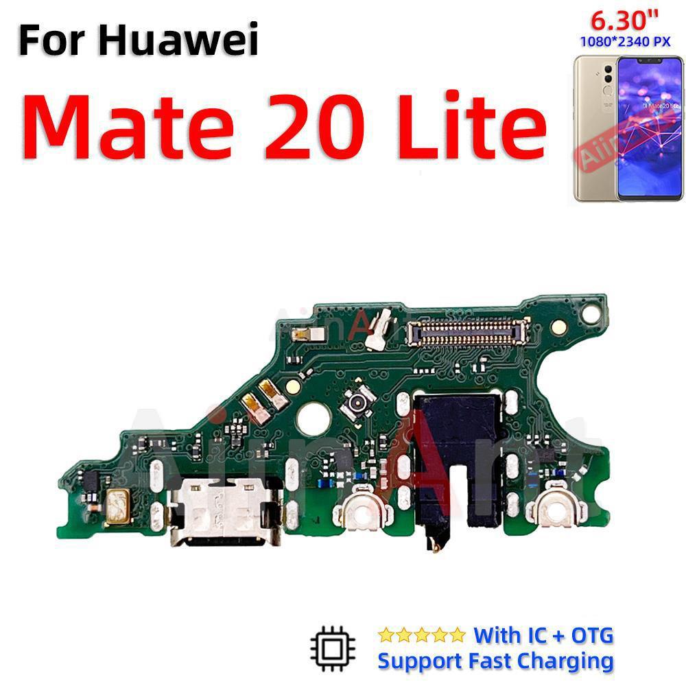 Aiinant USB Charger Dock Connector Port Charging Board Flex Cable For Huawei Mate 20 20X 30 40 40E Lite Pro RS Sim Phone Parts