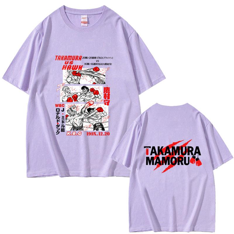 Anime Hajime No Ippo Graphic Tshirt Takamura Hawk KGB T Shirts Kamogawa Boxing Gym Streetwear Unisex Fashion Oversized Tshirt Tops