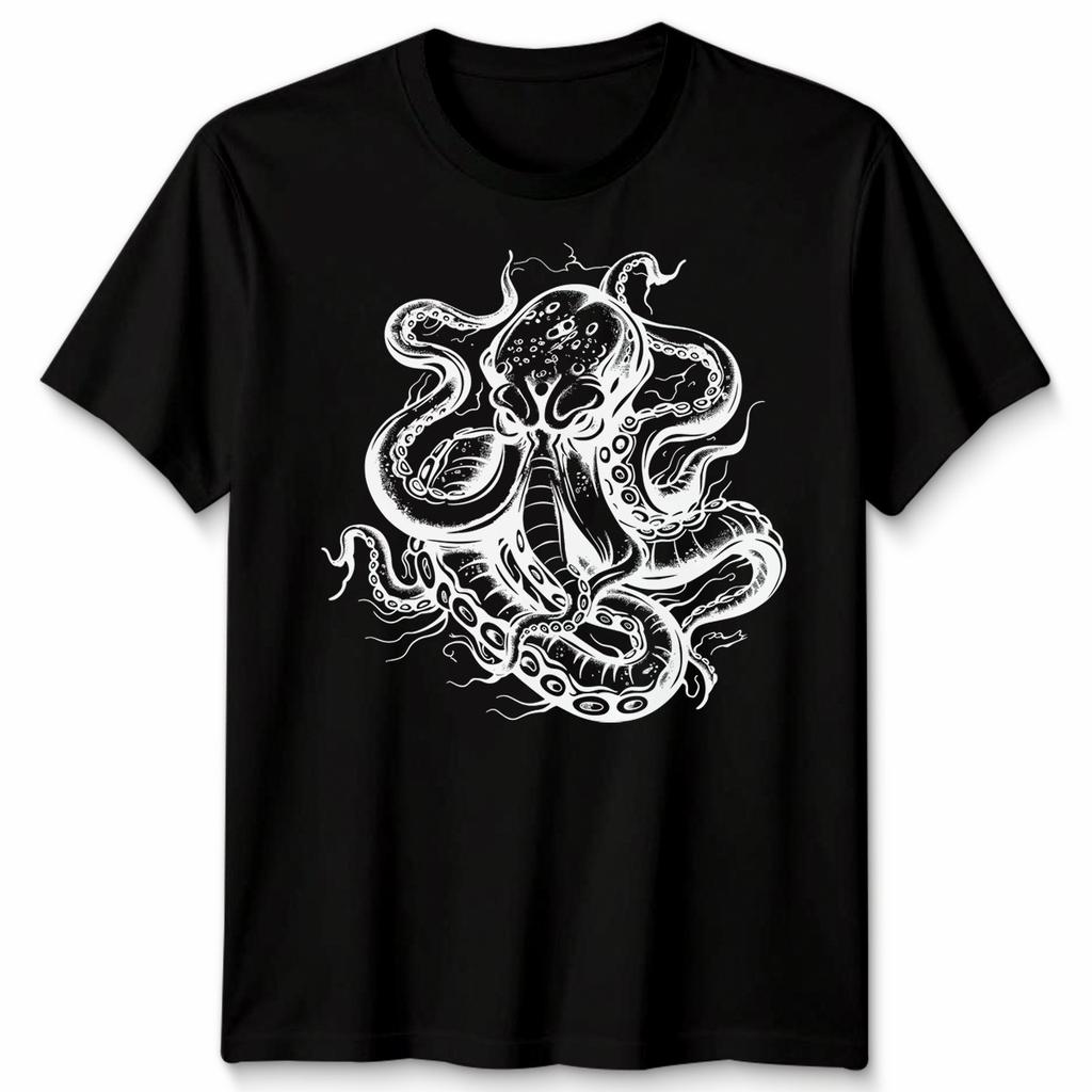Octopus Marine Life Animals Mens T-Shirt Womens Tee Graphic Unisex Tee