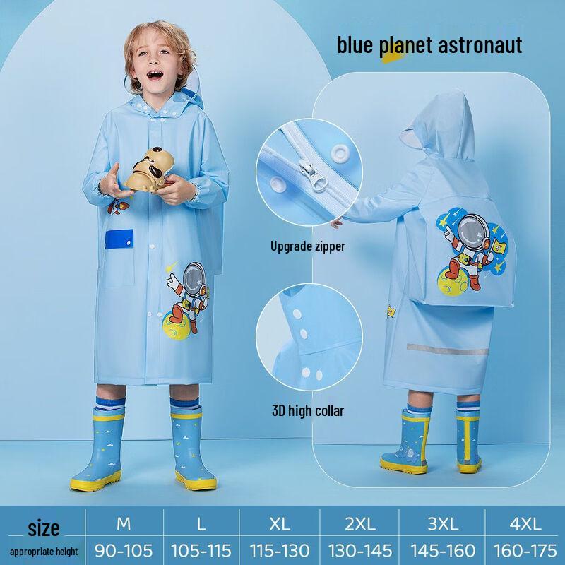 Children s EVA Cartoon Raincoat with Backpack Slot