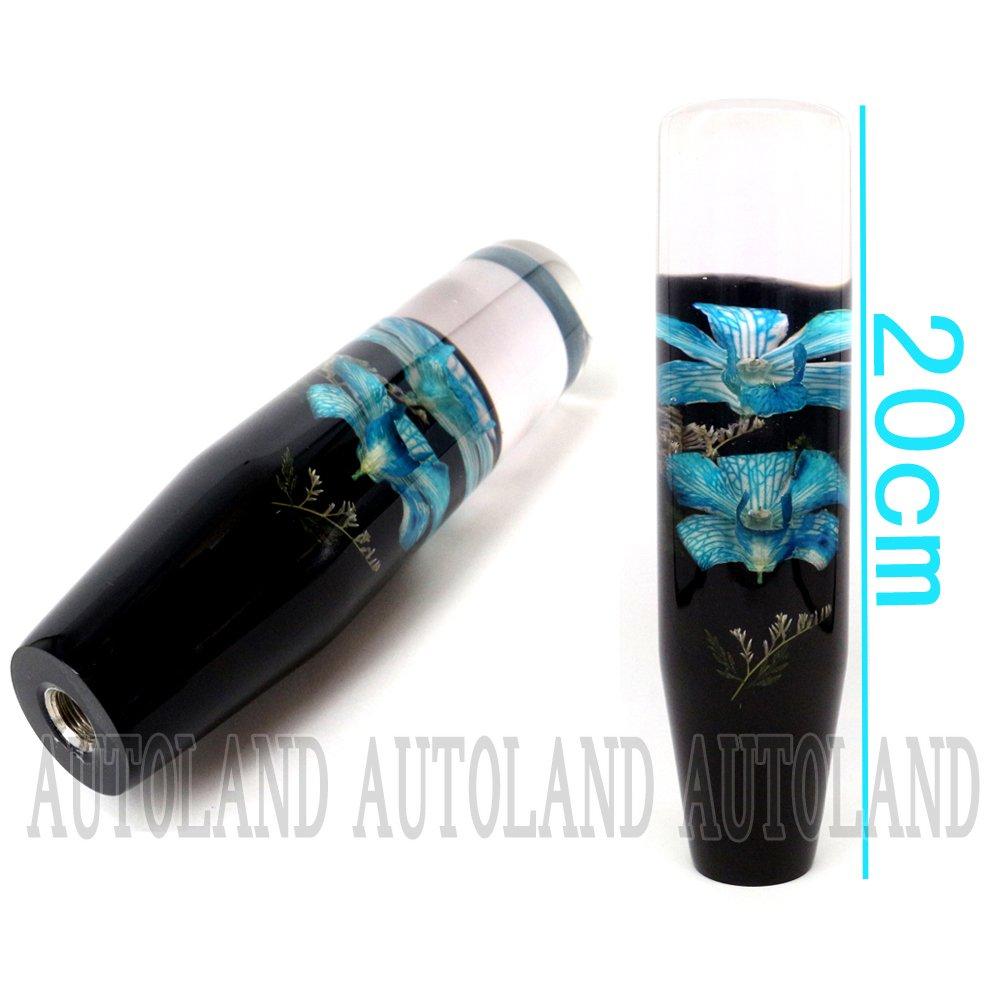 Submerged Flower Shift Real Fresh 20cm for Manual Automatic and Passenger by AUTOLAND Knob, Blue, Orchid, Flowers, 200mm, Long, Transmissions,