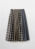 Pibeuseupibeuseu Mix Check Maxi Skirt / Navy