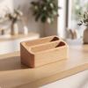 Minimalistischer Holz-Kartenhalter | Glatte abgerundete Kanten, Ständer, für Schreibtisch Buche