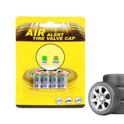 Tire Pressure Monitor Caps 4 Pieces Indicator Alert Pressure Monitor Stem Covers For Long-Distance Travel Motorcycle Truck SUV