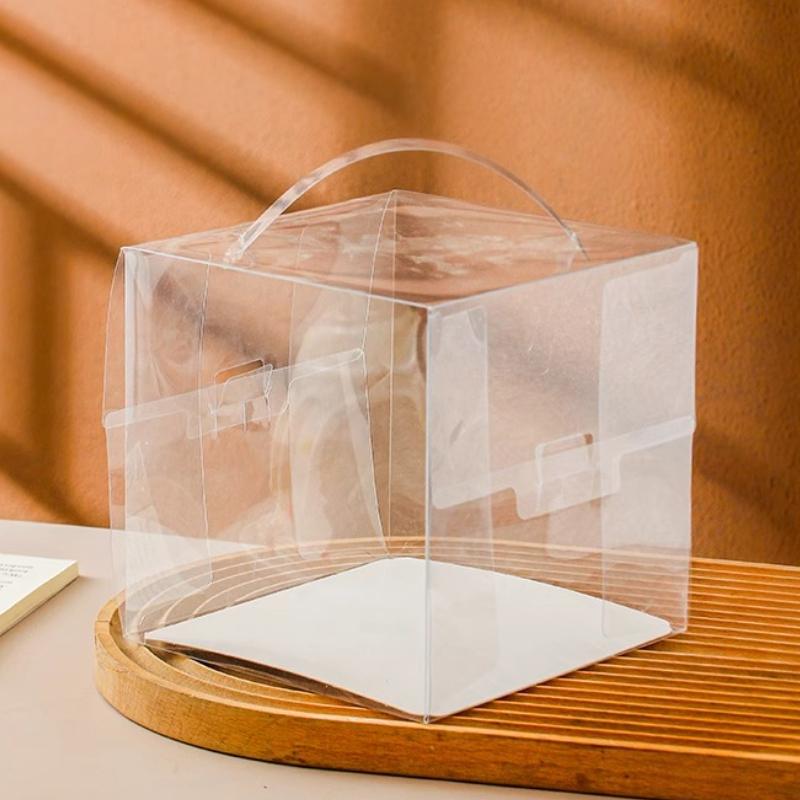 Hochtransparente integrierte Hand-Kuchenbox, Mehrere Spezifikationen optional, Puffpapier-Muffin-Verpackungsbox, Ausgebackene Dessert-Präsentations-Geschenkbox