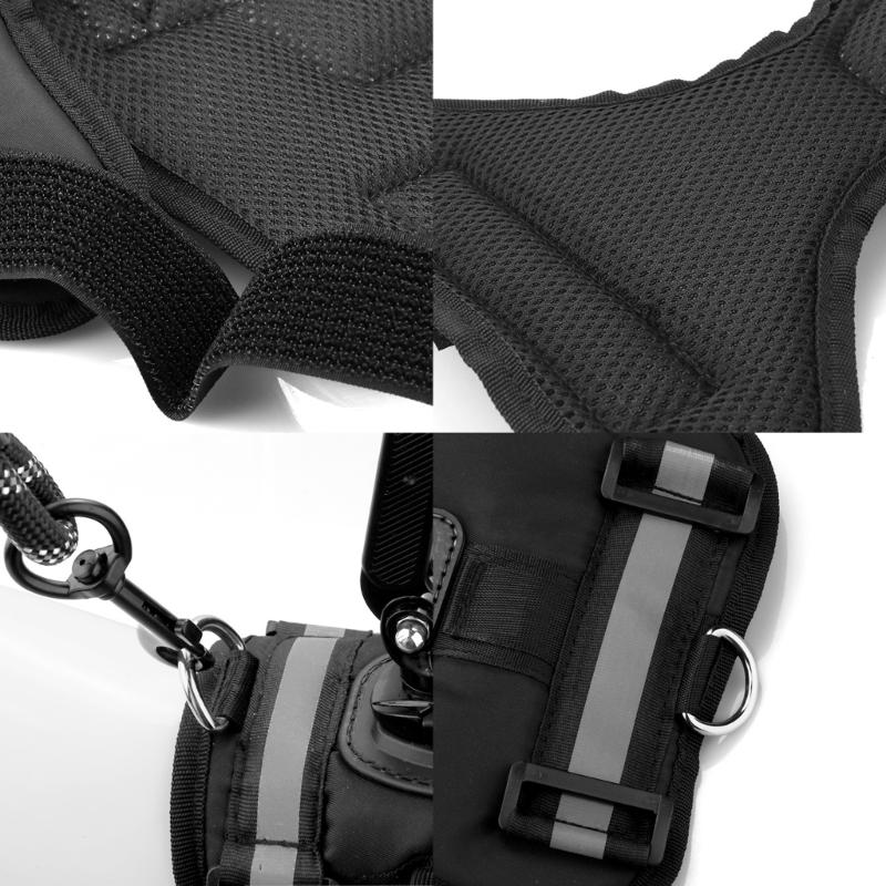 Comfortable Pet Camera Vest Supporting Two Action Cameras For Feline First Person View Photoshoots Easy Adjustment