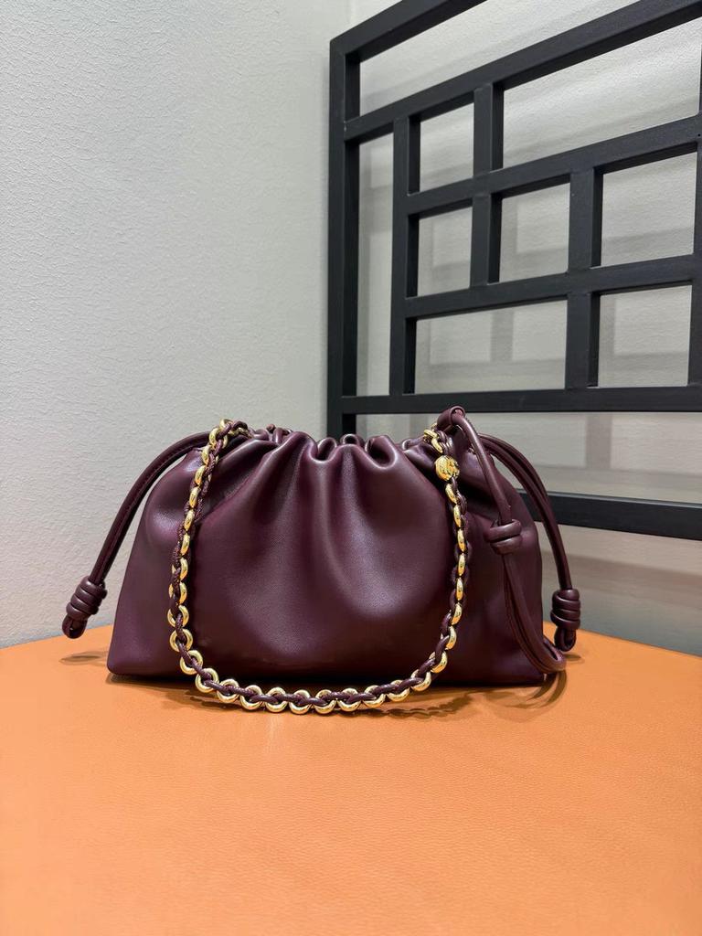 High Quality Leather Women'S Bag Donut Chain Lucky Bag Bag Drawstring Cloud Bag Underarm Bag
