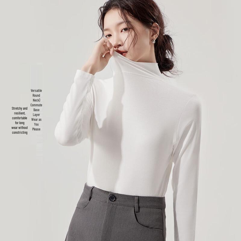 Women's Thermal Wool Silk Semi-High Neck Base Layer Top