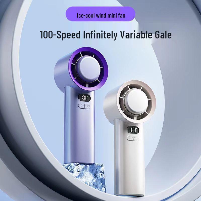 

M57 USB Rechargeable Handheld Ice Pack Fan - 100-Speed Portable High-Speed Cooling with Strong Wind Turbine for Outdoor Use M57 Fan Grey