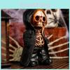 New Halloween Skeleton Decoration Standing Figure Creative Scary Mask Resin Craft