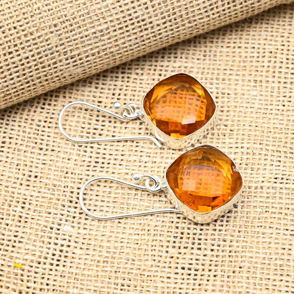 Handgefertigte Morganit-Edelstein-Ohrringe aus 925er-Sterlingsilber für Sie