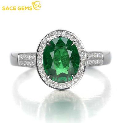 Classic The Oval Copper Alloy Green Zircon Women Ring and Earring Set Wedding Party Gifts