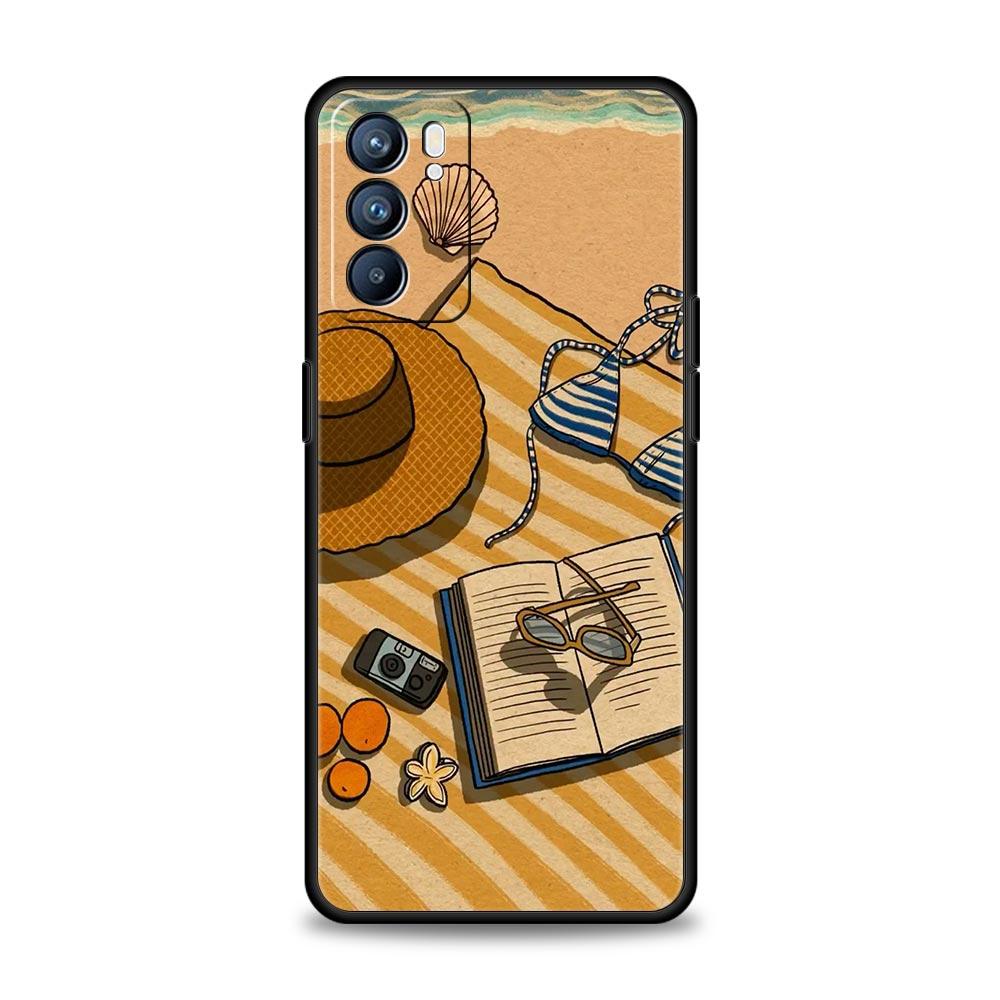 Summer Beach Phone Case For Oppo Reno 13 12 11 10 7 F Find X5 X6 A98 A80 A79 A78 A57 A54 A31 A17 Pro 5G Soft TPU Cover Funda Bag
