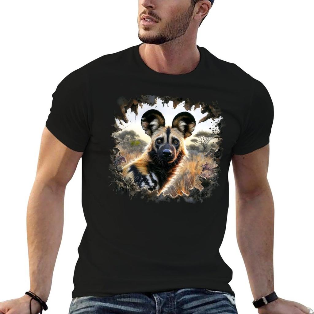 African wild dog deisgn T-Shirt Quick Dry Outdoor Sports T-Shirt