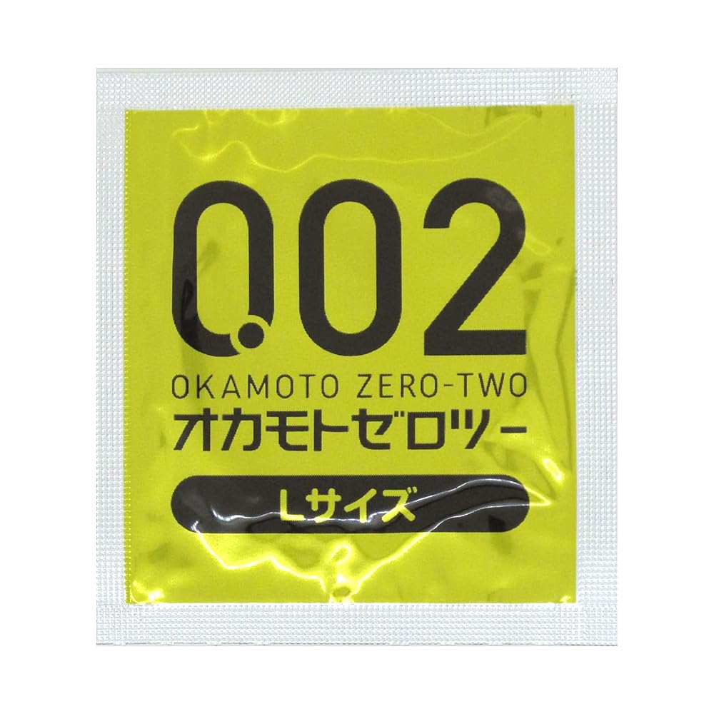 Okamoto Zero Two Large Size Condoms Polyurethane 12 pieces per 2 stick lotions packaged to hide contents 0.02 (PU) pack, 2-pack set, included,