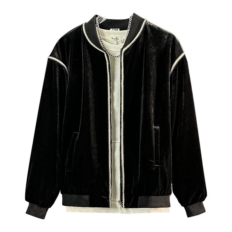 

Мужская бархатная бейсбольная куртка — американский модный бренд с воротником-стойкой для осени и зимы 6XL
