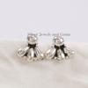 Handmade Puffed Sterling Silver Stud Earrings, Dainty Design
