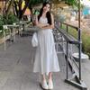 2026 White 'First Love' Sweet Spaghetti Strap Beach Vacation Dress