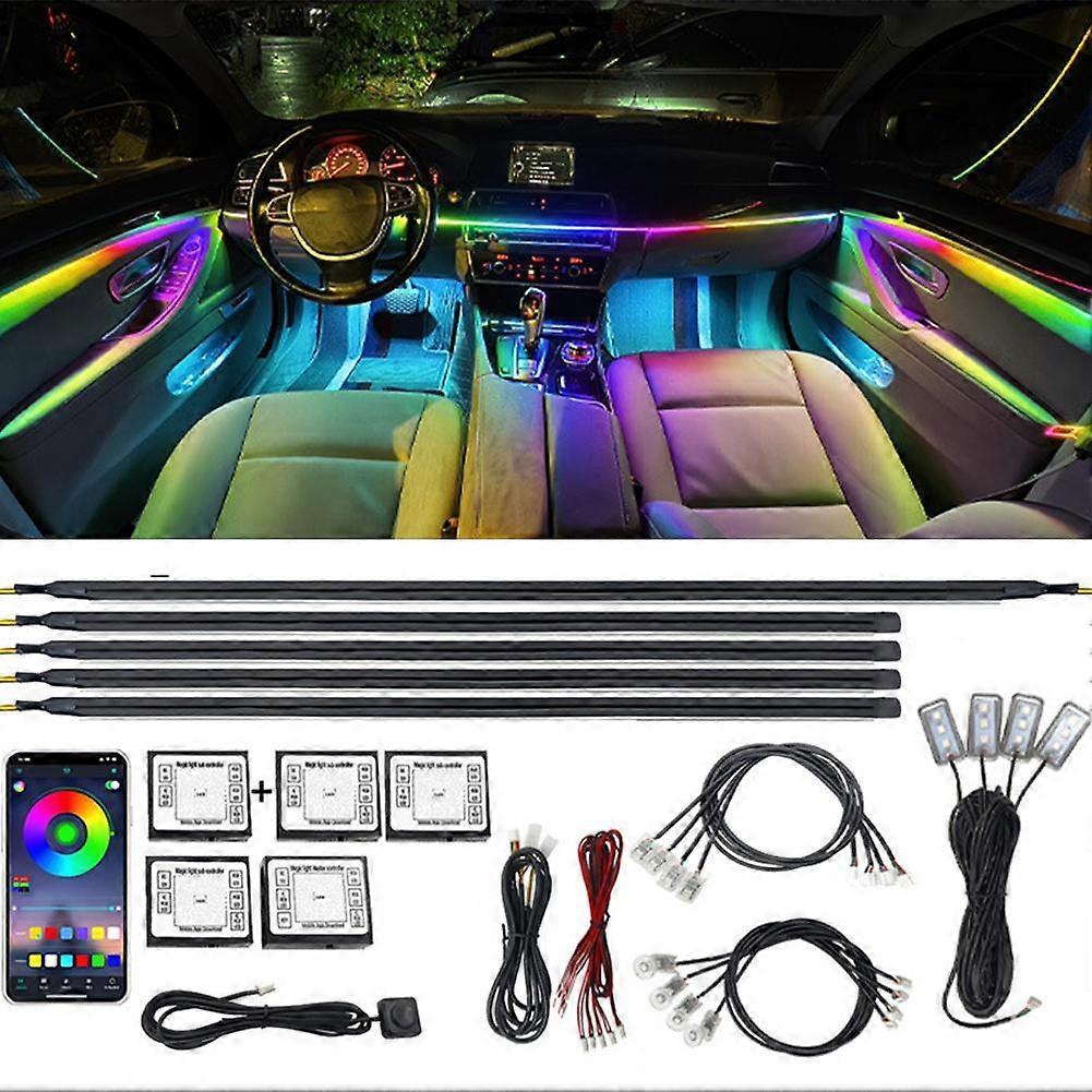 RGB 18-in-1 Automobil-Glasfaser-Lichtstreifen-Sets Auto-Atmosphärenlicht