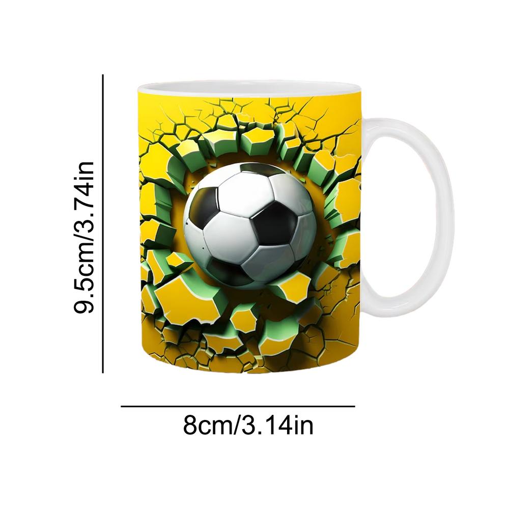 

Travel Coffee Mug Portable Ball Tumbler With Flat 3D Effect Novelty Vivid Colors Ceramic Mug For Coffee Tea Hot Chocolate Drinks 350ml