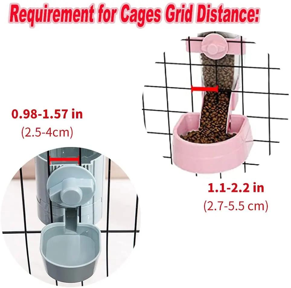 Automatic Pet Feeder Cage Hanging Bowl Water Bottle Food Container Dispenser For Puppy Cats Rabbit Birds Pet Feeding Product Pet