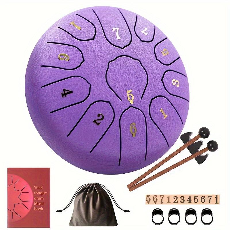 8-Inch 11-Note Steel Tongue Drum - C Key Portable Percussion Instrument for Yoga Beginners