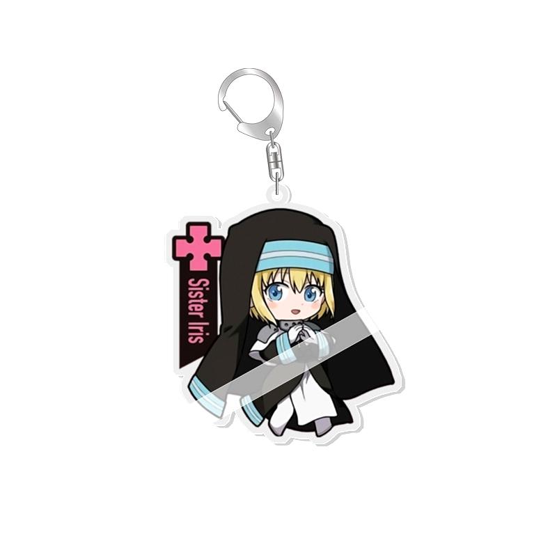 Fire Force Shinra Kusakabe Anime Keychains Arthur Boyle Kotatsu Tamaki Cartoon Keyrings Bag Tag Trendy Cosplay Accessories