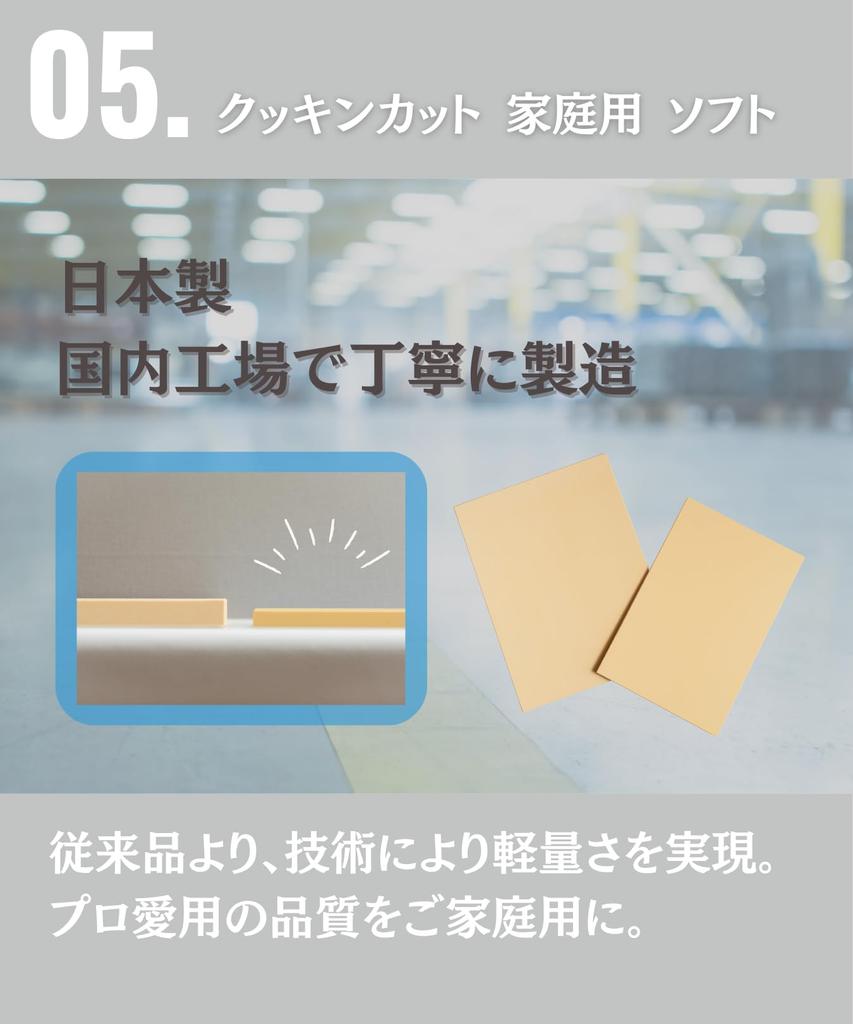 Japan Sandine Cookin' Cut Synthetic Rubber Cutting Board, Home Use Soft, Medium Size (approx.) 330 X 250 X 8 Mm, Weight 740 G, Color: Beige. Scratch R