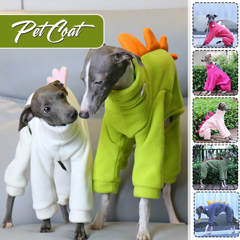 Haustierkleidung Hund Kleiner Greyhound Herbst Winter Polar Warm Rollkragenmantel Entzückendes Dinosaurierkostüm für Kleine Mittlere Große Hunde