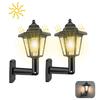 Outdoor Solar Lights Retro Lantern Hexagonal Solar Lights  Outdoor LED Solar Sconce Wall Lamp Solar Spotlight Garden Decorations