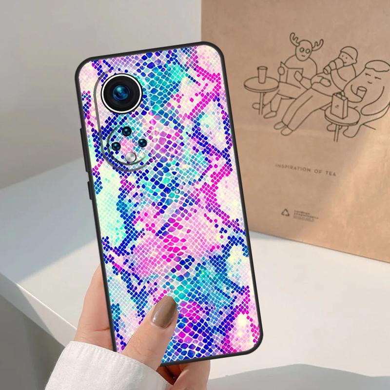 Snake Skin For Honor Magic 8 5 6 7 Pro Case For Honor 400 200 Lite 50 70 90 X8c X8b X9a X9b X9c X9d Win