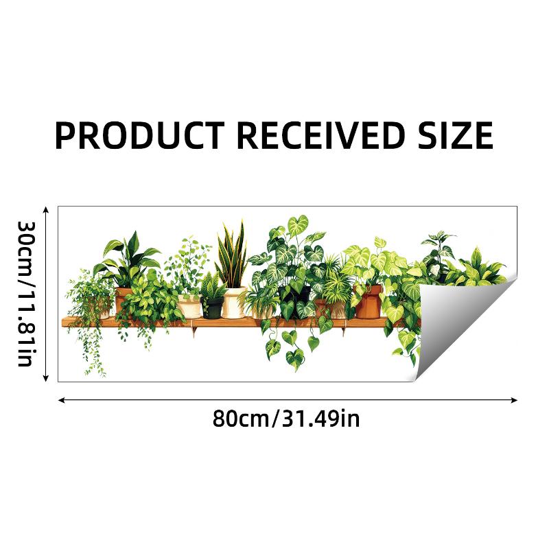 Green Potted Plant Ivy Wall Decal Realistic Vivid Pattern Self Adhesive Decorative For Bedroom Living Room Home Decoration