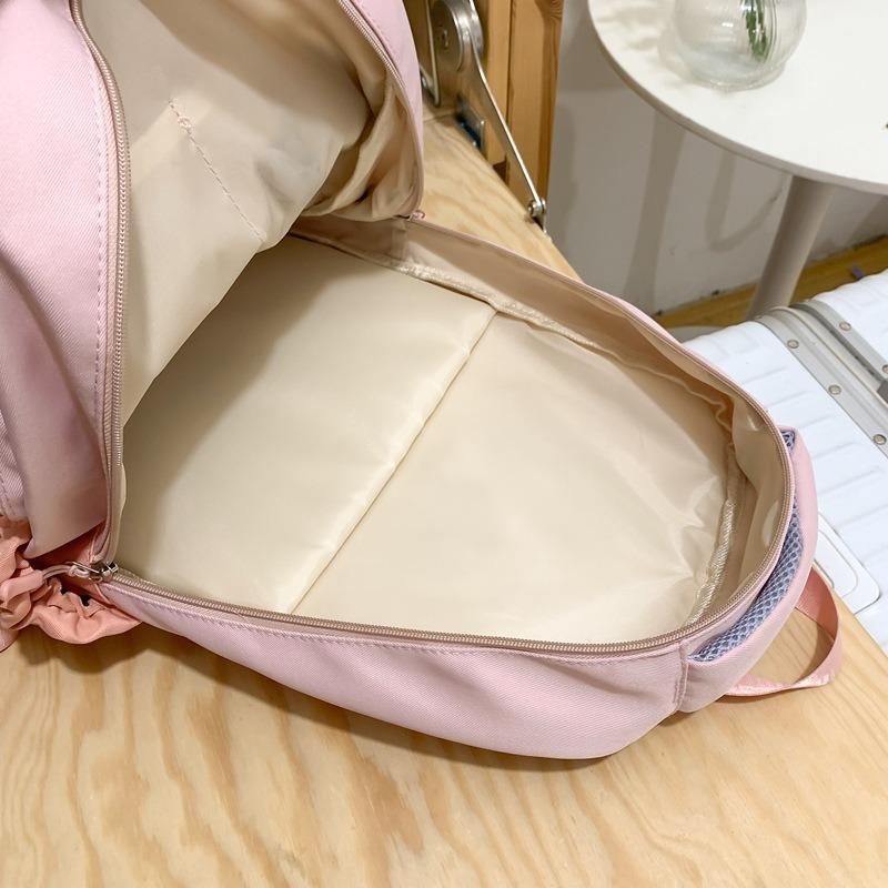 Casual Travel Bag, Simple Backpack, Large Capacity, Junior High School Student, High School Student Bag, Contrasting Color, Fashionable Backpack.
