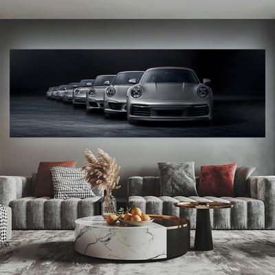 Modern Silver Gray Sports Car HD Pictures Canvas Painting Wall Art Luxury Sports Car Posters and Prints for Living Room Decor