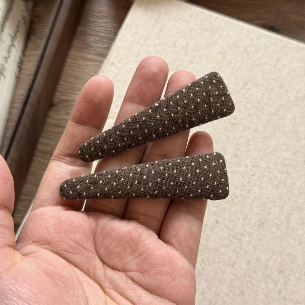 1 Pair French Style Fabric Hair Clips Oval Shape Floral Barrette Sweet BB Hair Clip for Women