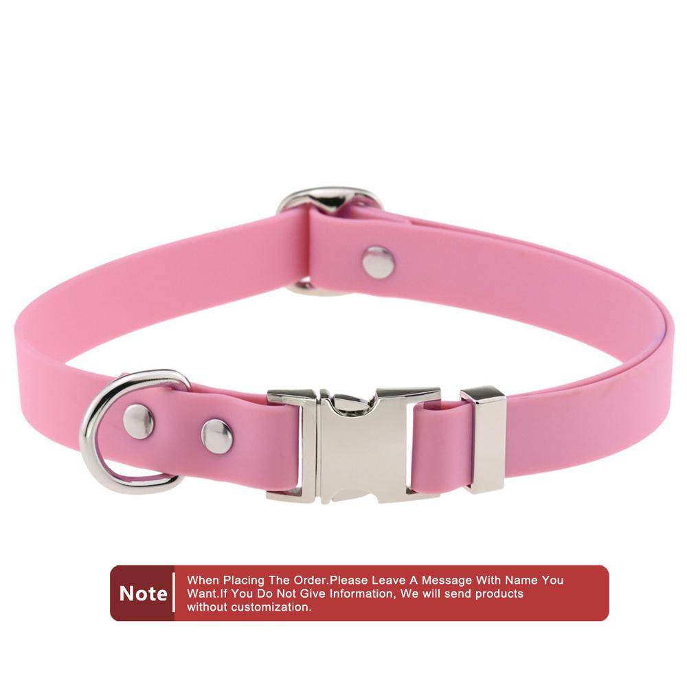 

Waterproof Dog Collar with Quick Release Buckle Personalized Customized PVC Pet Collar with Odor- Proof for Easy Care Easy Clean S neck 25-38cm розовый