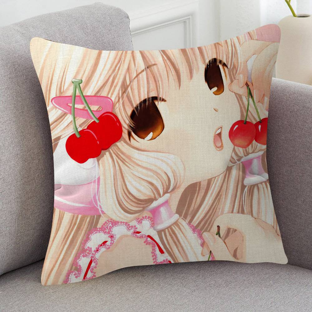 Anime Chobits Soft Comfortable Pillow Case Cartoon For Sofa Living Cat Room Home Office Retro Decor Protective Cover