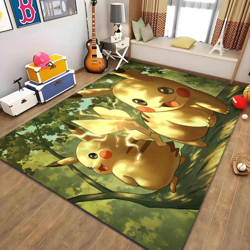 Various Styles Pikachu Printed Carpet Gifts for Boys and Girls Friends Bedroom Living Room Sofa Large Size Mat Non-slip Rugs