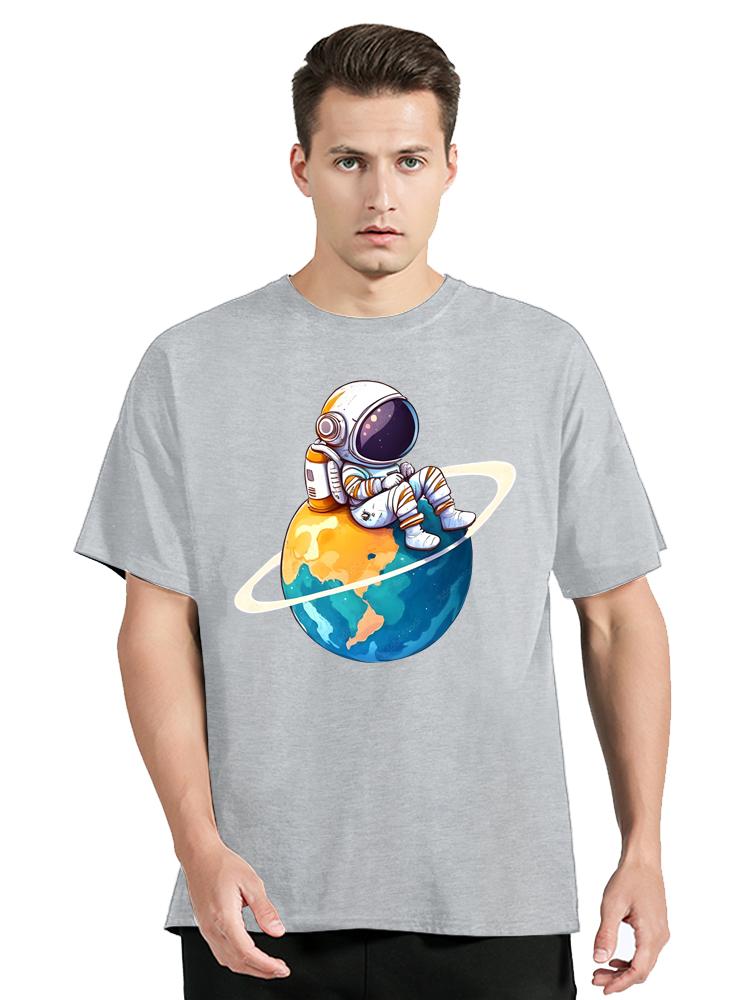 

Astronaut Funny Print Graphic T-shirt Cotton Hip Hop New Summer Fashion Streetwear Tshirt Unisex Tops Tees O-neck Loose Cloth... S разноцветный