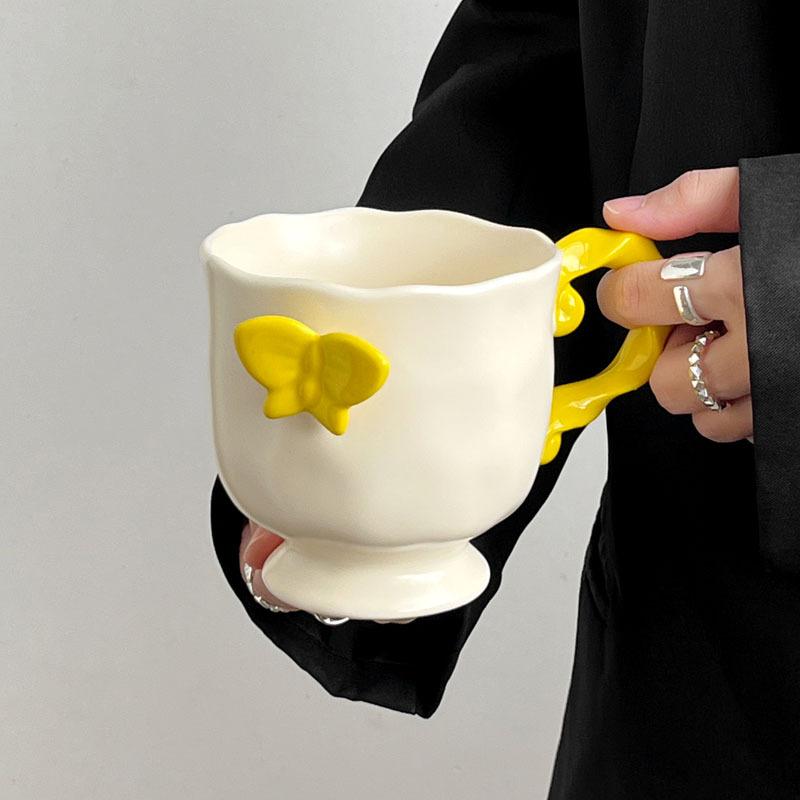 Mädchen Herz Verträumter Schmetterling Keramiktasse Mädchen Hoch Hübsch Kaffee Wasser Tasse Souvenir Nische Geburtstagsgeschenk