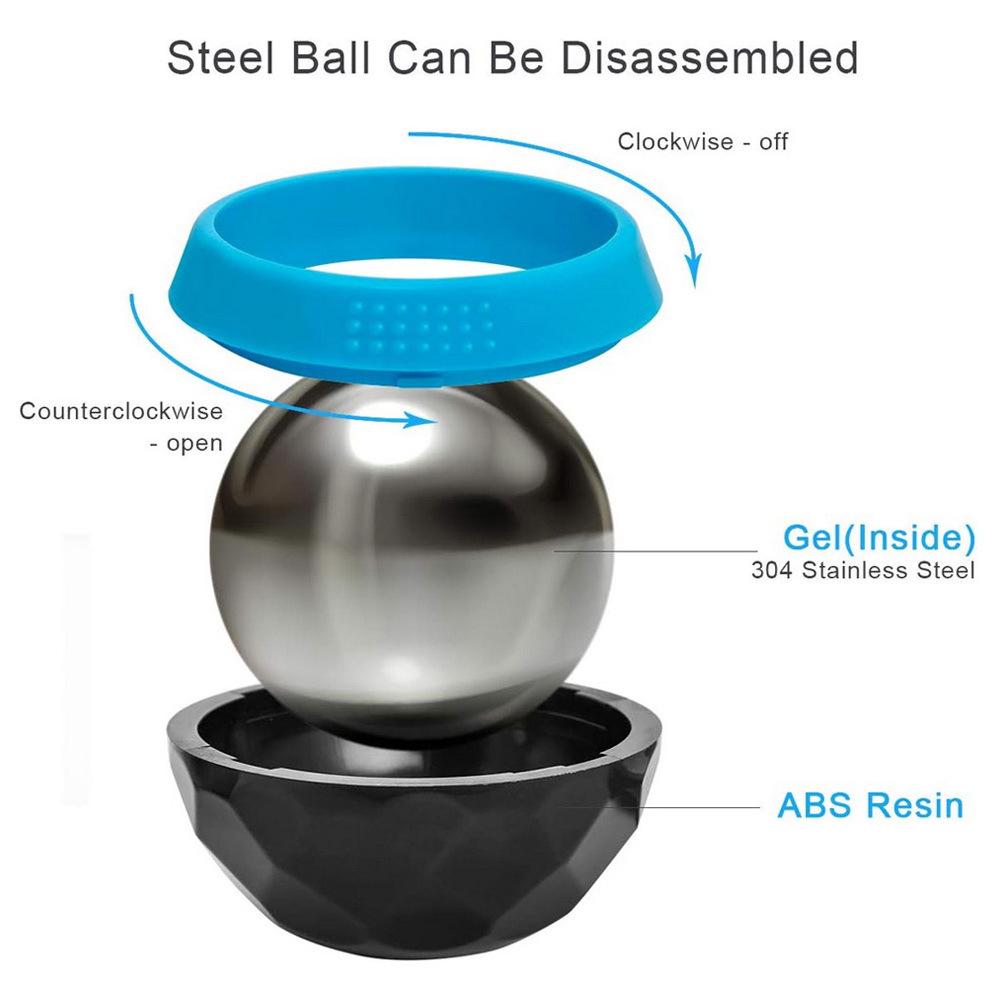 Stainless Steel Massage Roller: Handheld Cold & Hot Compress Ball for Muscle Relaxation and Fascia Relief.