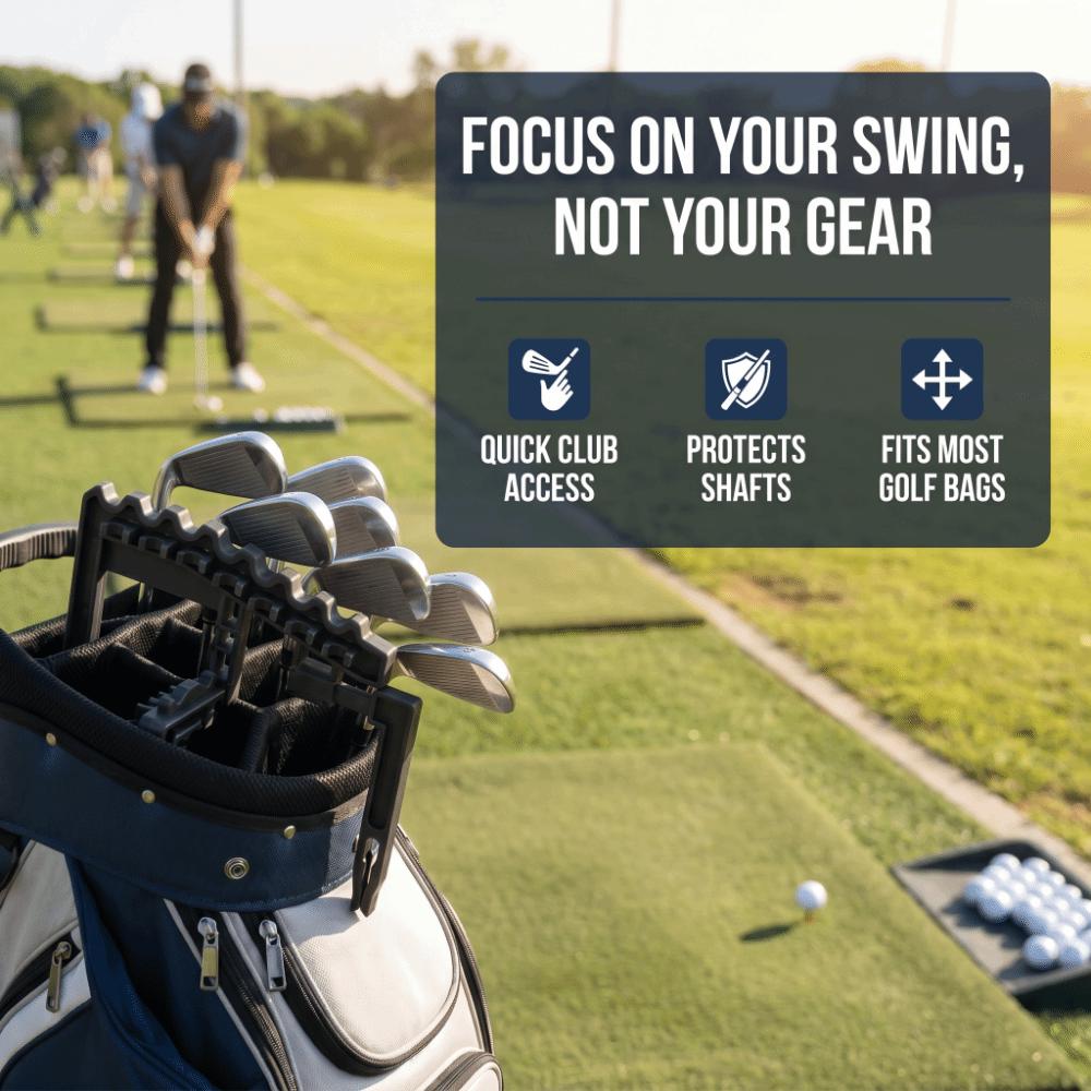 Portable Golf Iron Holder Shaft fixed Bag Club Holder Golf Club Organizer Rack for Golf Clubs