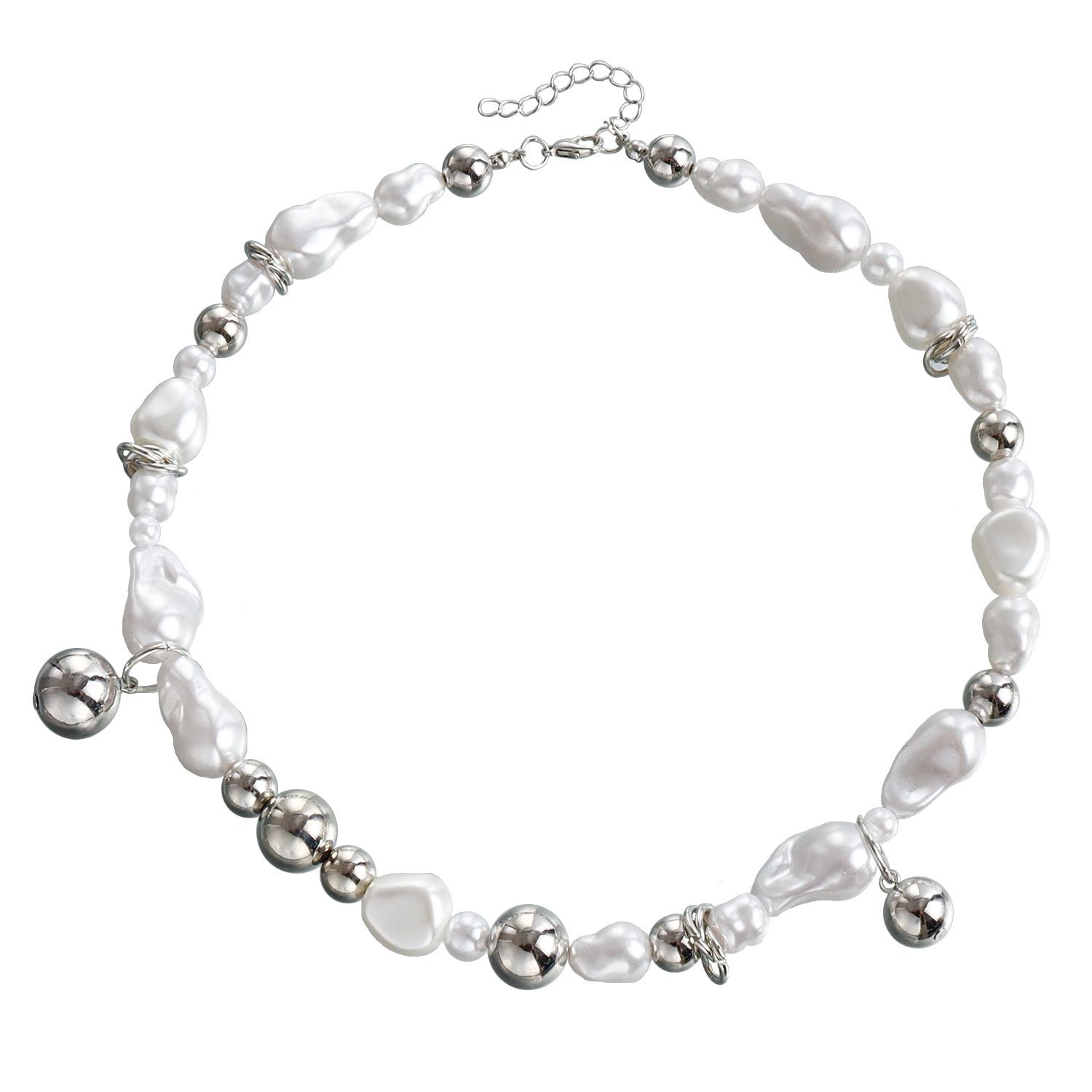 Exaggerated big bead short collar choker punk temperament imitation pearl collar